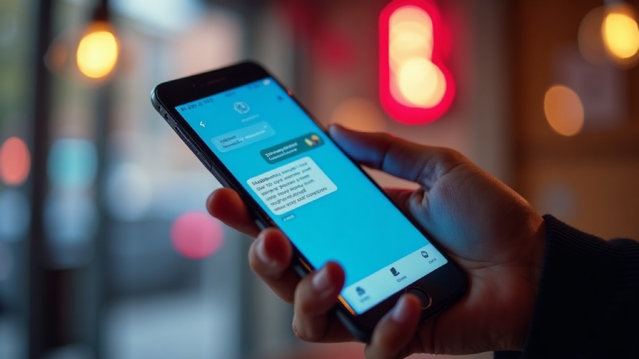 Smartphone zeigt eine KI-Chat-Antwort, die Unternehmen empfiehlt