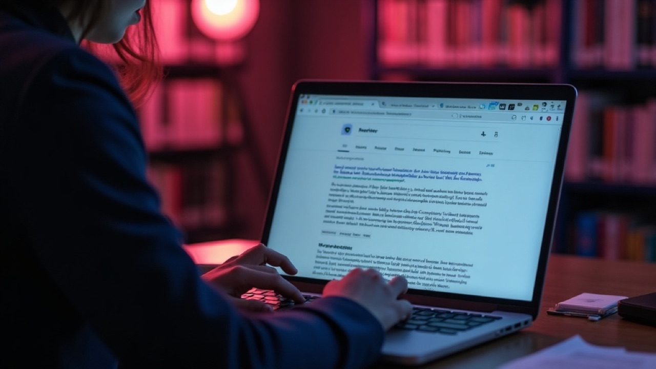 Recherche am Laptop mit einer Answer-Engine samt Quellenangaben